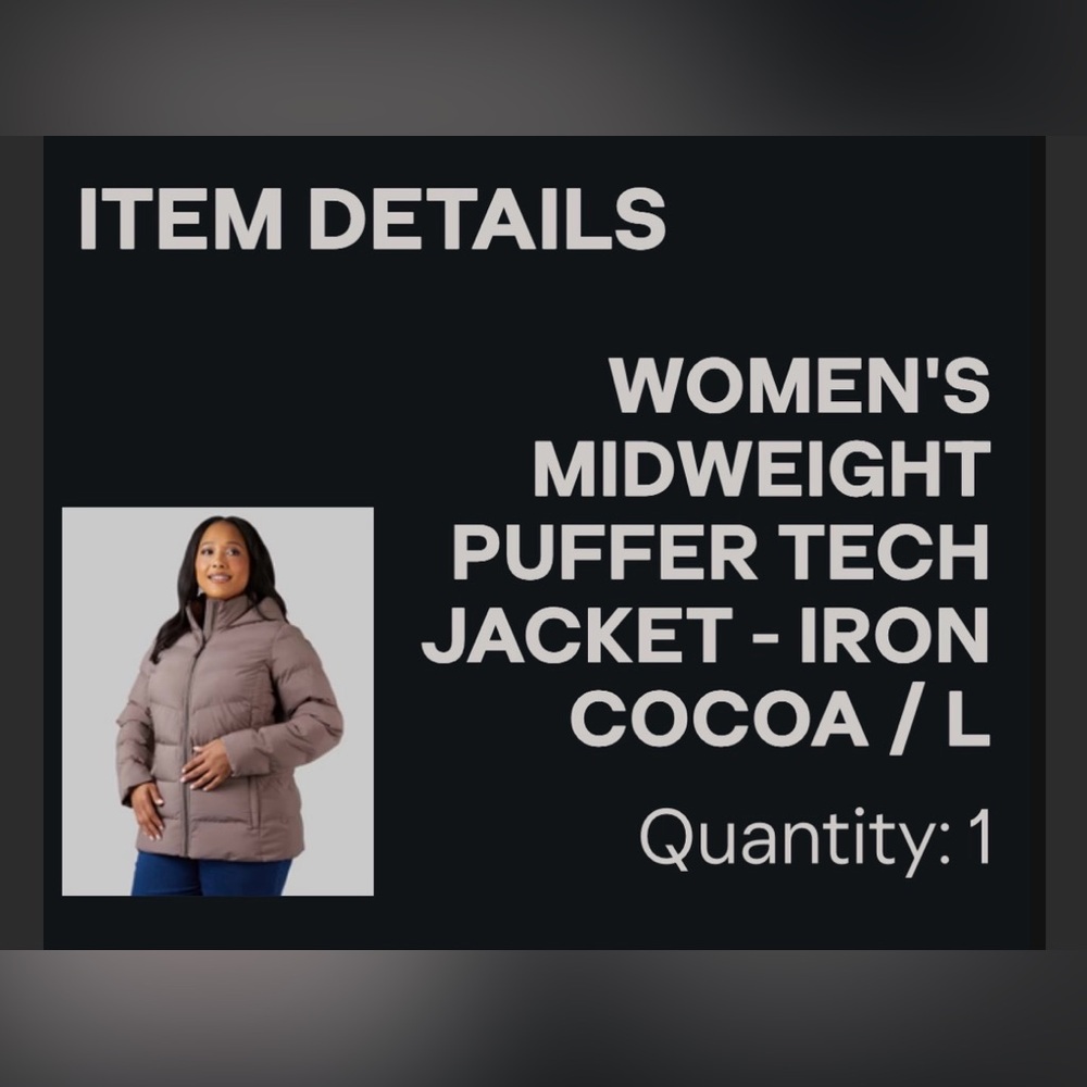 32 Degrees: Women's Midweight Puffer Tech Jacket - Cocoa